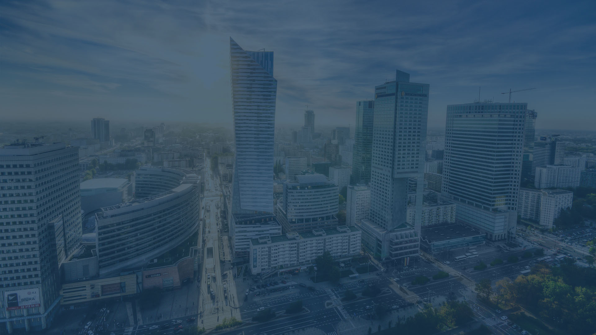 Warsaw Sky View on the development city.